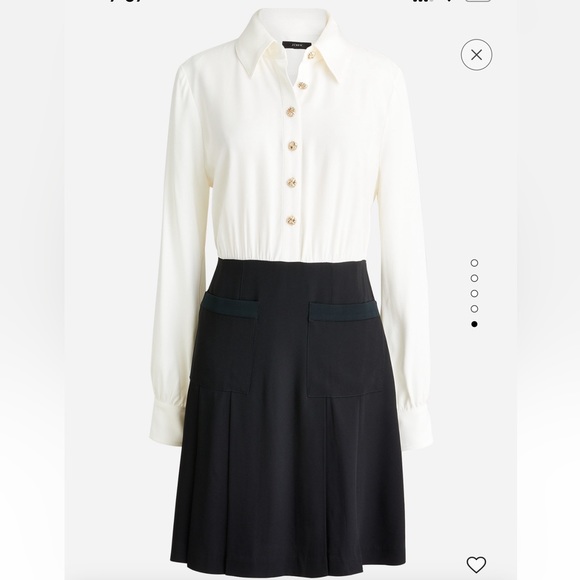 NWT J. Crew Button Front Crepe Shirtdress Sz 16. MSRP $228. - Picture 1 of 11